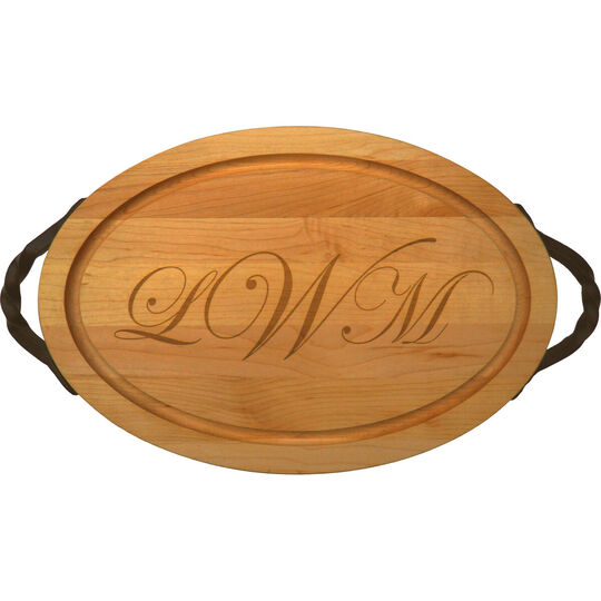 Maple 18 inch Oval Monogrammed Cutting Board